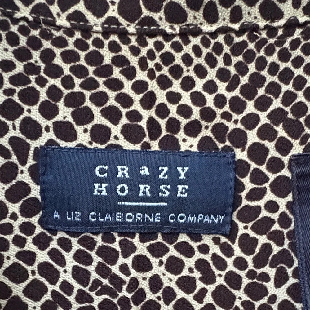 Crazy Horse Liz Claiborne Patterned Woman’s Button Down Shirt - Picture 2 of 7